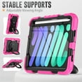 thumbnail image 6 of iPad Mini Case (8.3") (6th Generation) - TECH CIRCLE [Built with Screen Protector] Drop Proof Protective Kickstand Case Portable Handle Sturdy Rugged Cover for Apple 8.3-Inch iPad Mini Tablet, Rose, 6 of 9