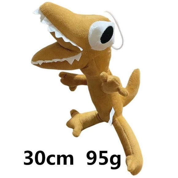 Rainbow Friends Brown 11.8" Small Plush Toy, Soft Stuffed Dinosaur Doll Inspired by the Popular Roblox Horror Game