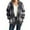 Dark Gray, variant on Fluffy Winter Coats for Women with Hood Oversized Faux-fur Plaid Jacket Pocketed Long Sleeve Plush Outwear (L, Pink)