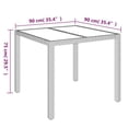 thumbnail image 6 of vidaXL Patio Table with Glass Top Gray 35.4"x35.4"x29.5" Poly Rattan, 6 of 8