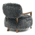 thumbnail image 6 of Furniture of America Birma Modern Faux Fur Ultra Soft Long Haired Accent Chair, Charcoal Gray, 6 of 13