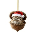 thumbnail image 2 of 1PC Acorn Animal Christmas Ornaments, Cozy Forest-Themed Tree Decor Handmade with 2D Acrylic, Rustic Woodland Holiday Decorations for Home, Party, and Gift Giving, 2 of 4