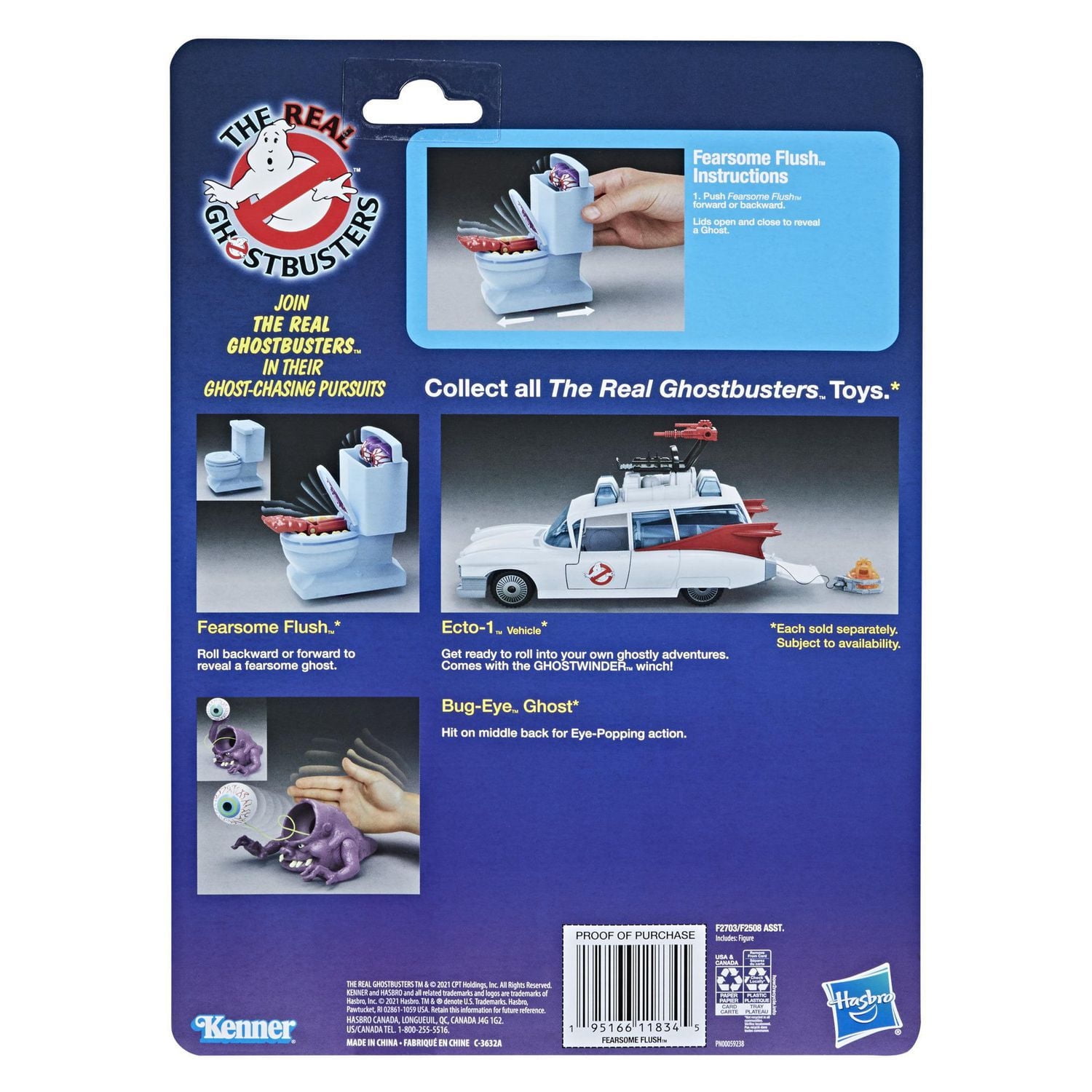 Ghostbusters Kenner Classics The Real Ghostbusters Fearsome Flush Ghost Retro Figure with Action Feature, Ages 4 and Up