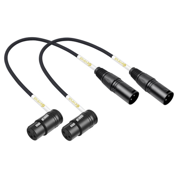 Cable XLR Devinal giratorio en ángulo recto, perfil bajo, 0,2 m, 2 unidades