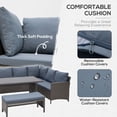 thumbnail image 4 of 4 Piece Outdoor Patio Rattan Wicker Dining Table Bench Patio Furniture Sofa, 4 of 7