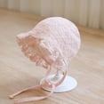 thumbnail image 6 of Tigivemen Infant Sun Hats for Boys Girls Summer Lace Bonnet Cap Hat Breathable Wide Brim Sunhats Pink Size 0-6 Months, 6 of 6