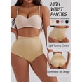 thumbnail image 4 of GAI YI Plus size Women's Briefs Coverage Underwear Ladies Panties for Women Women's High-Waist Light Tummy Control Girdle Panties Black+Skin+Pink+Burgundy 3XL, 4 of 5