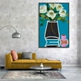 thumbnail image 3 of IDEA4WALL Framed Canvas Wall Art Minimalist White Flowers in the Bottle Painting Prints for Modern Home Decoration Ready to Hang - 24x36 inches, 3 of 4