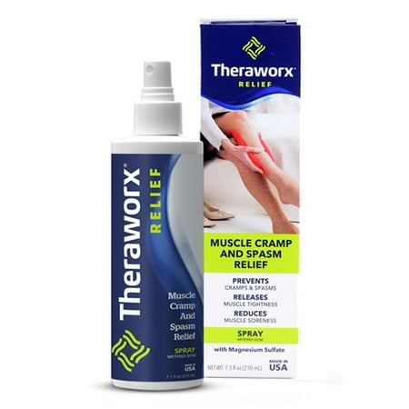 Theraworx Relief Fast Acting Spray for Leg Cramps, Foot Cramps and Muscle Soreness, 7.1 (Best Home Remedy For Leg Cramps)
