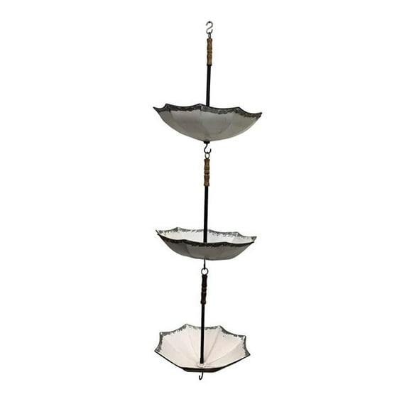 Continental Art Center 193027 Metal Hanging 3 Piece Umbrella Planter Flower Pot Set Outdoor Garden Decor Patio Yard Art