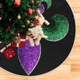 thumbnail image 2 of GZHJMY Mardi Gras Carnival Tree Skirt Fleur De Lis Glitter Mardi Gras Xmas Tree Base Cover Mat Holiday Party Decor 35.4", 2 of 5