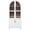 White, variant on HSUNNS 71" Tall Kitchen Pantry Cabinet with Arched Glass Doors and Adjustable Shelves, Freestanding Modern Farmhouse Hutch Cupboard, Wooden Storage Cabinets for Kitchen Dining Room, Natrual