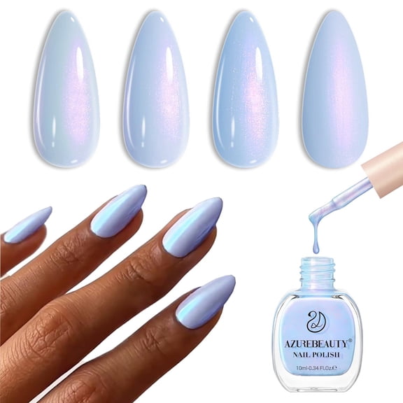 AZUREBEAUTY Nail Polish, Celestial Blue Quick Dry Super Lustrous, Professional DIY for Home Manicure and Pedicure