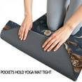 thumbnail image 3 of Blue Highland Cow Flower Pattern Hot Yoga Mat Towel Non Slip for Hot Yoga - Quick-Drying Yoga Mat Cover with 4 Corner Pockets with Travel Bag - Hot Yoga Towel Non Slip 70"x26", 3 of 6