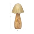 thumbnail image 4 of Mushroom with Metal Top for Home Decor - Figurine for Bathroom, Office, Room and Living Room - Modern Wood and Metal Sculpture Ornament for Shelf or Coffee Table Display - 8", Gold & Metallic, 4 of 10