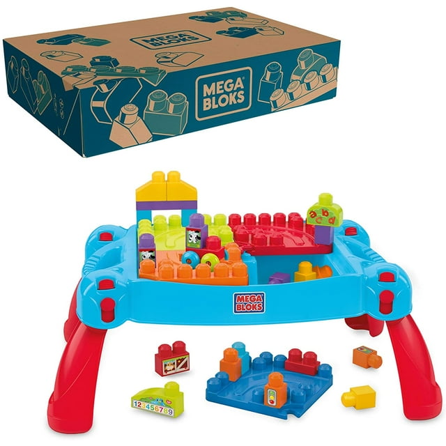 Mesa con Bloques de Construcción Primeros Constructores Mega Bloks CNM42 con 30 piezas Mega Bloks CNM42