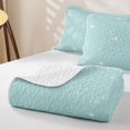 thumbnail image 4 of Manfei Cute Stars Quilt King,Kawaii Cartoon Theme King Coverlet Set,Mint White,Polkadot Reversible,3-Piece,1 Bedspread and 2 Pillowcases, 4 of 7