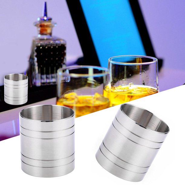 Mezclador cilíndrico de bebidas con taza medidora de cóctel de acero inoxidable (35 ml) Likrtyny Libre de BPA