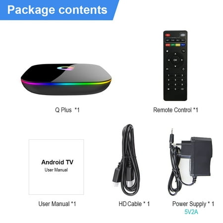 Q Plus Smart Tv Box Android 9 0 4gb 64gb 6k H 265 Media Player Usb3 0 2 4g Wifi Set Top Box Walmart Canada