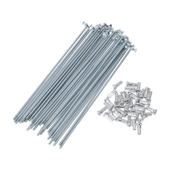 36 Set 12G Bicycle Spokes 154mm Bike Wheel Spokes 45 Steel Galvanized Silver Tone