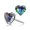 Multi-Color, variant on Women 7 Color Cubic Zircon Stud Earring Pretty 925 Silver Heart Shape Jewelry