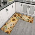 thumbnail image 2 of Sunflower Kitchen Rugs Sets 2 Piece, Non Slip Washable Retro Rustic Flower Butterfly Vintage Farmhouse Country Aesthetic Rugs And Mats For Kitchen Floor, Sunflower Kitchen Decor - 17x30 And 17x47 Inch, 2 of 6