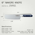 thumbnail image 4 of Made In Cookware - 6" Nakiri Knife - Crafted in France - Full Tang With Harbour Blue Handle, 4 of 7