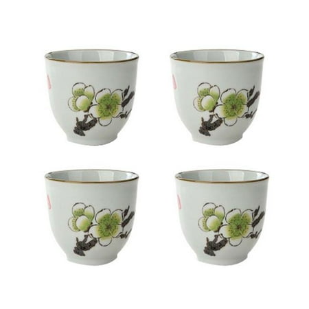 

Panda Superstore PS-HOM367144011-SUE02244 Japanese Style Plum Flower Ceramic Teacups Small Straight Wine Cups - 150 ml - 4 Piece