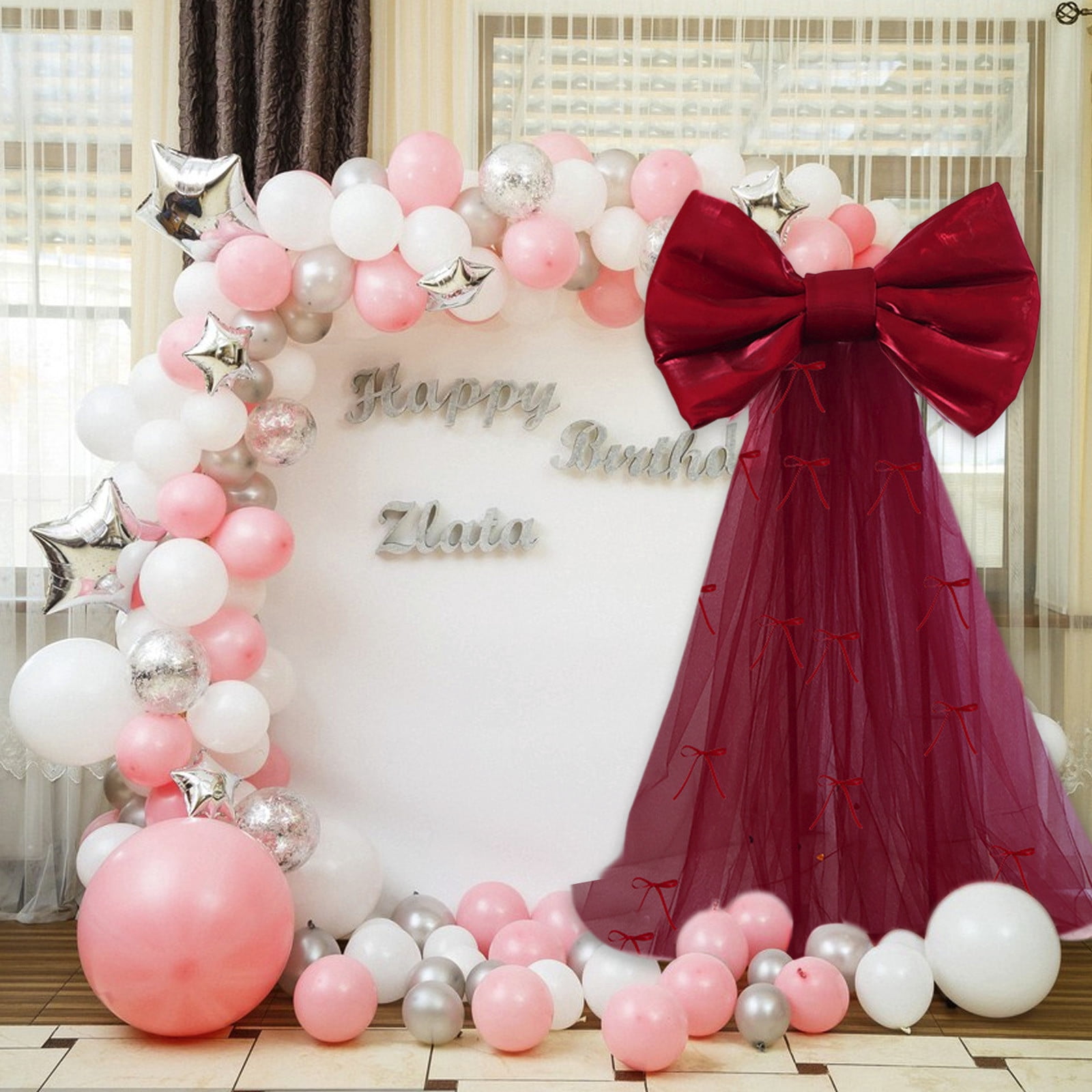 YiJuHui 5pcs Bow Party Decorations Bow Decor, Birthday Decorations for Wedding Engagement , Giant Room Decor B(50x38cm)