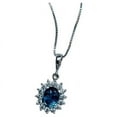 thumbnail image 4 of 2ct Oval Natural Blue Sapphire Platinum Silver Pendant Necklace, 4 of 4