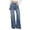 Blue, variant on Women’S High Waisted Straight Wide Leg Jeans, Vintage Washed Casual Trousers, Soft Polyester Daily Fashion Pants, 1 Piece, Sizes S Through L