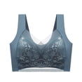 thumbnail image 3 of Hermoso sujetador sin costuras con copa fija y sin aros de acero para mujer con parte superior envolvente de encaje en la espalda, 3 of 3