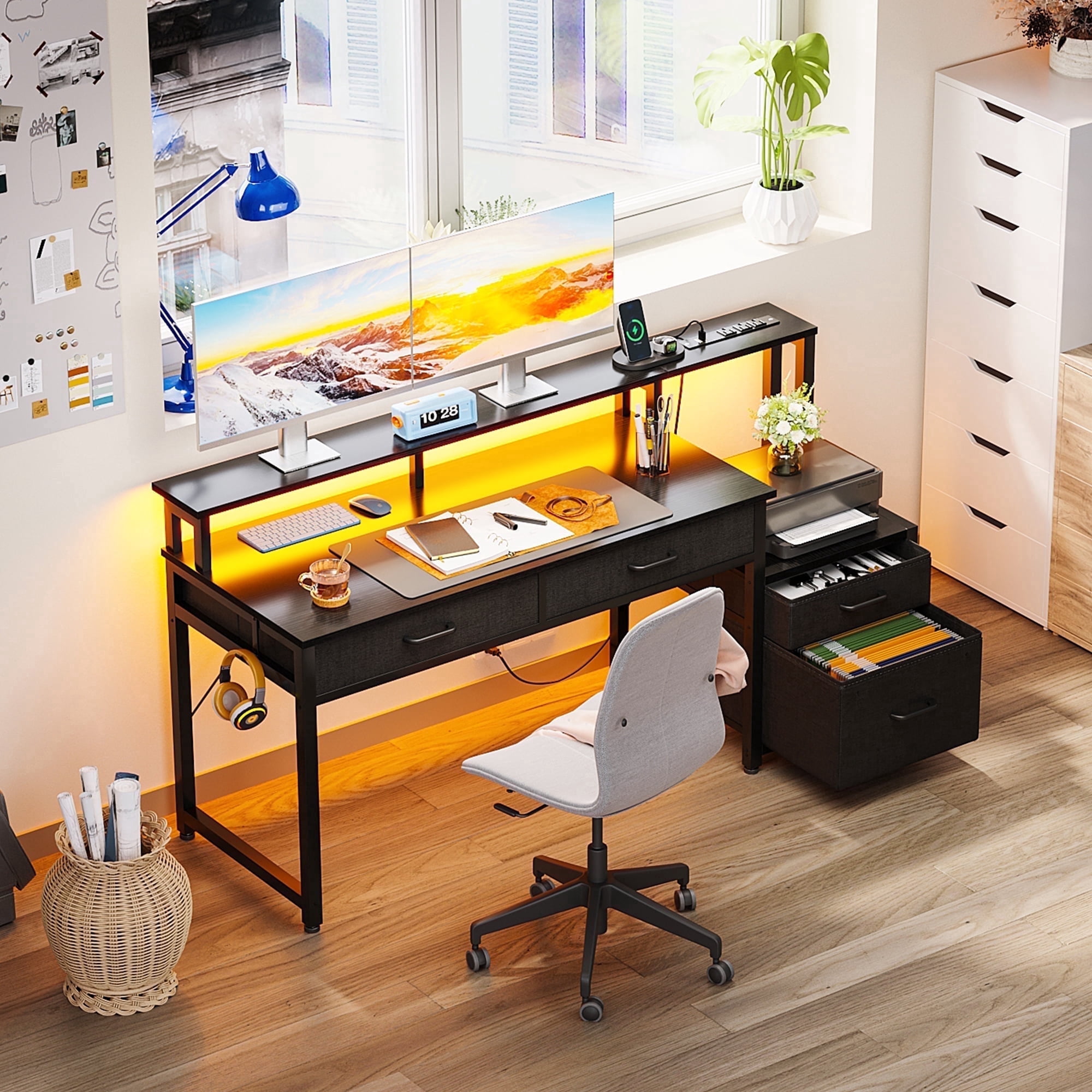 Tvilum Wilbur Home Office Writing Desk with 2 Storage Drawer for