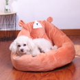 thumbnail image 3 of POINTERTECK Lit pour Animal en Peluche Chaud d'Hiver, Coussin de Sofa, Grotte, Fond Antidérapant, Lavable, Motif d'Ours Dessin Animé, Chenil pour Chien Chat pour Cage, 3 of 10