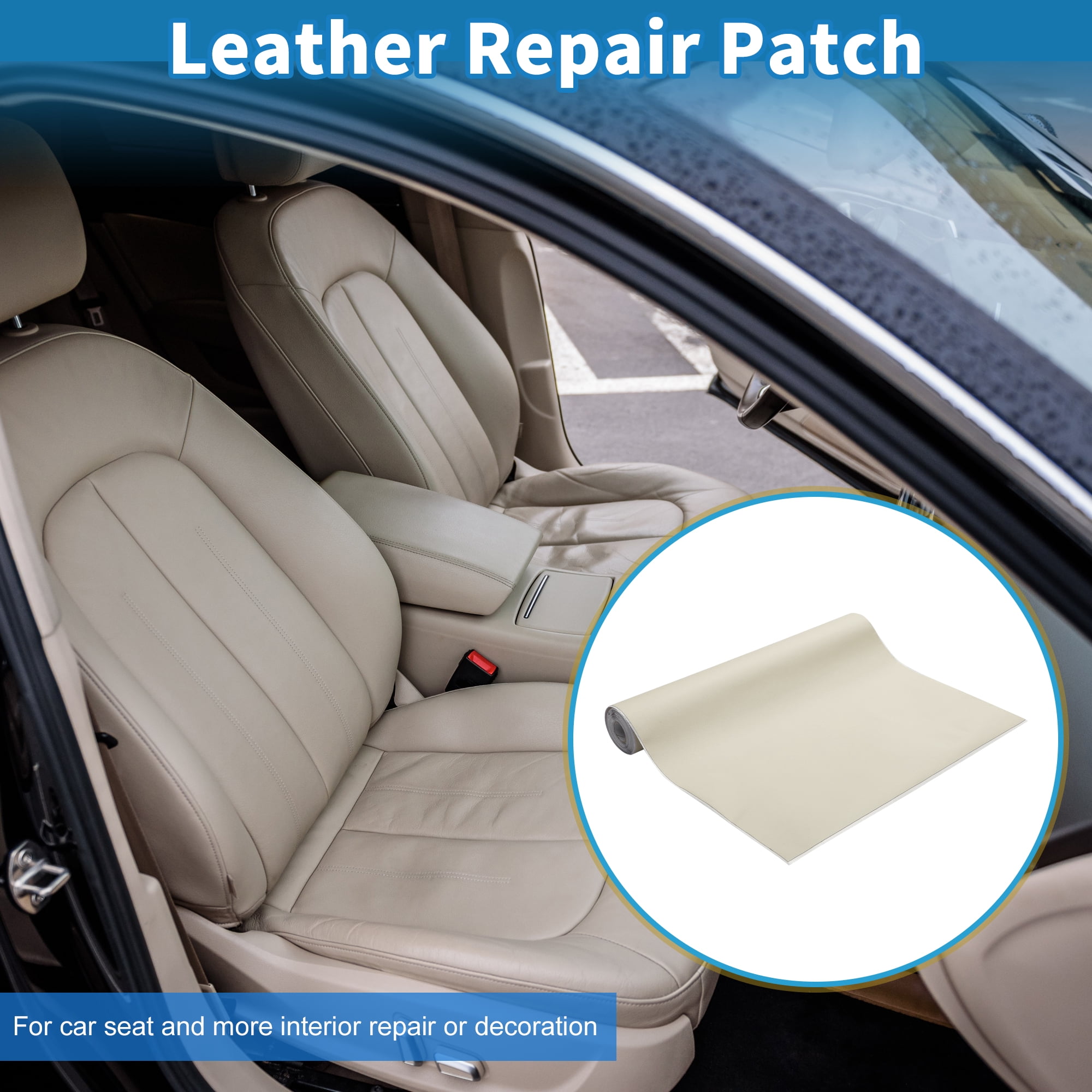 Unique Bargains Self Adhesive Leather Repair Patch Strong Stickiness Leather Repair Tape Leather 1 Pcs Beige 17" x 158"