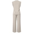 thumbnail image 7 of Spring Summer 2 Piece Lounge Sets For Women Sleeveless Crew Neck Top Wide Leg Pants Travel Beach Vacation Outfits Solid Tracksuits, 7 of 7