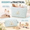 thumbnail image 6 of DAKIMOE 2PCS Makeup Bag Travel Toiletry Bag Cosmetic Bags Organizer Personalized Initial for Birthday Christmas Girl Women Girlfriend Teacher Valentines Day Gifts, 6 of 10