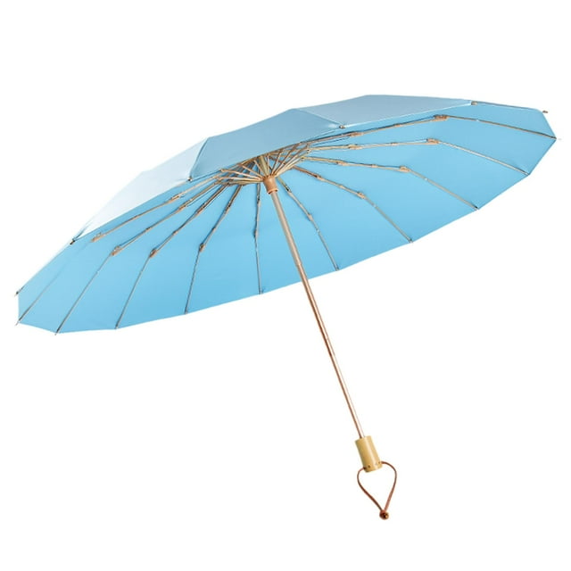 Paraguas plegable a prueba de viento para hombres y mujeres, miniparaguas portátil de viaje. azul