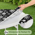thumbnail image 5 of Black Christmas Snowflake Pattern Round Fitted Tablecloth with Elastic Edge,Dining Table Cover Waterproof,Outdoor Round Tablecloth for Camping,Dining,Indoor and Outdoor, 5 of 7