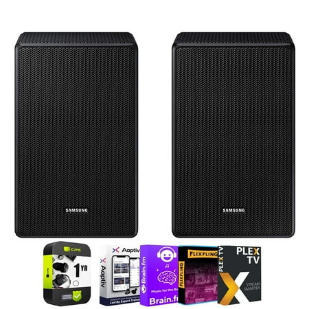 Samsung SWA-9500S - Wireless Rear Speaker Kit w/ Dolby Atmos/DTS:X Bundle with Tech Smart USA Audio Entertainment Essentials Bundle 2020 + 1 YR CPS Enhanced Protection Pack