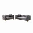 thumbnail image 6 of Newest Velvet Sofa,3+2 Seater Deep Seat Sofa,Modern Sofa with Button Nailhead,Square Arm Couches,Furniture for Living Room,Bedroom,Office(Grey), 6 of 8