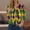 Yellow, variant on Turilly Women's Fashion Printed 3/4 Sleeve Blouse V-Neck Casual Buttons Tops