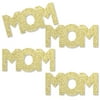 Big Dot of Happiness Gold Glitter Mom - No-Mess Real Gold Glitter Cut-Outs - Mother's Day Confetti - Set of 24