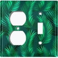 thumbnail image 4 of Metal Light Switch Plate Cover Jungle Tropical Leaves Green Palm JGL001, 4 of 13