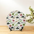 thumbnail image 6 of Balery Cute Dinosaurs Print Bone China Decorative Plate Ceramic Dinner Plates Art Crafts with Display Stand-7in, 6 of 6