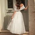 thumbnail image 5 of VKEKIEO Bridesmaid Dresses Sun Dress V-Neck Long Sleeve Printed White S, 5 of 9