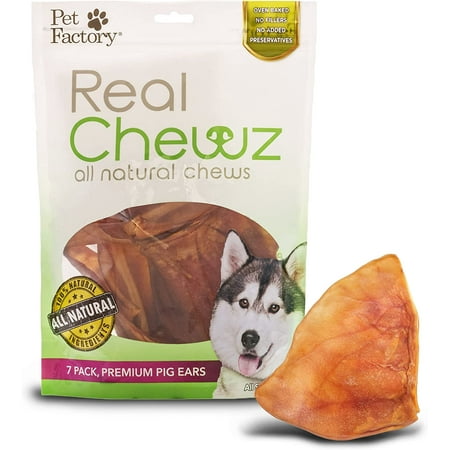 UPC: 0094983180781 | Pet Factory Real Chewz Premium Pig Ears Dog Chew Treats  100% All-Natural – 7 Count/1 Pack Premium Pig Ears 7 Count (Pack of 1)