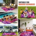 thumbnail image 3 of Watercolor Flowers Outdoor Rug 3x5 Ft, Non Slip Washable Area Rug, Spring Floral Vintage Pink Purple Patio Rugs Carpet Runner, Large Floor Mat for Indoor/Outdoor Deck Porch Camping, 3 of 8