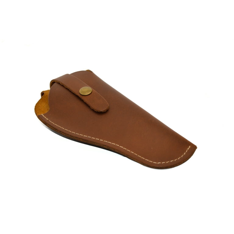 Saddle Mate Leather Gun Holster with Adjustable Retention Strap - Brown - 6 in