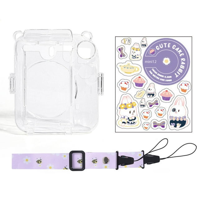 de funda transparente para cámara, funda protectora de bolsillo de película con correa de hombro ajustable de protección para cámara instantánea Púrpura Hugo Estuche protector de la cámara